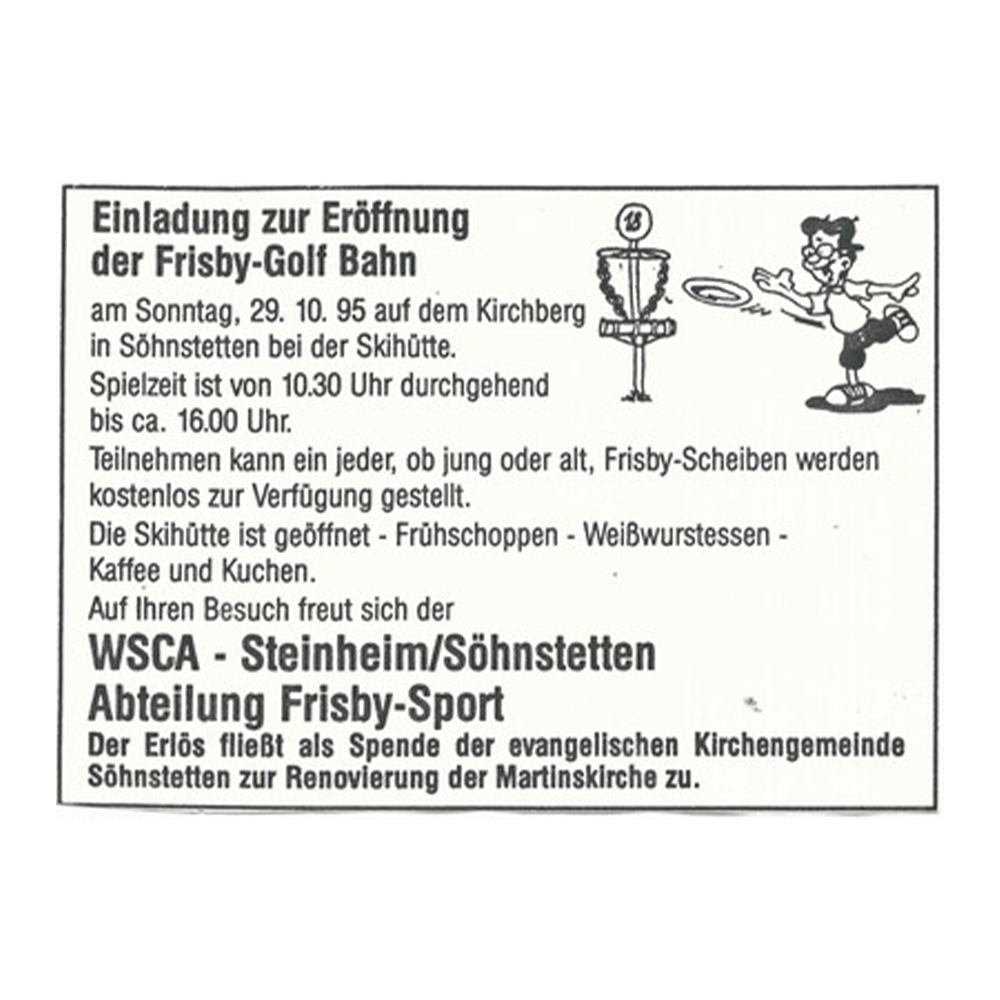 Einladung zur Eröffnung 1995